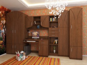 Буратино Детская Комплект мебели (Орех) в Верхоянске - verhoyansk.katalogmebeli.com | фото 1