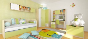 Детская комната Эппл (Зеленый/Белый/корпус Клен) в Верхоянске - verhoyansk.katalogmebeli.com | фото 5