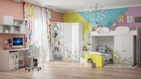 Детская комната Флер (Белый/корпус Выбеленное дерево) в Верхоянске - verhoyansk.katalogmebeli.com | фото 3
