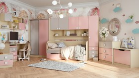 Детская комната Грэйси (Розовый/Серый/корпус Клен) в Верхоянске - verhoyansk.katalogmebeli.com | фото 13