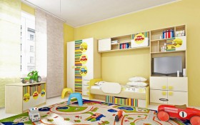 Детская комната Клаксон (Бежевый/корпус Клен) в Верхоянске - verhoyansk.katalogmebeli.com | фото 2