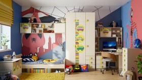 Детская комната Клаксон (Бежевый/корпус Клен) в Верхоянске - verhoyansk.katalogmebeli.com | фото