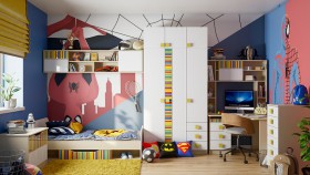 Детская комната Клаксон без машинок (Белый/корпус Клен) в Верхоянске - verhoyansk.katalogmebeli.com | фото