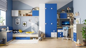 Детская комната Скай (Синий/Белый/корпус Клен) в Верхоянске - verhoyansk.katalogmebeli.com | фото 1