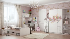 Детская комната Совушки (Белый/корпус Выбеленное дерево) в Верхоянске - verhoyansk.katalogmebeli.com | фото 5