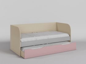Диван-кровать Грэйси (Розовый/Серый/корпус Клен) в Верхоянске - verhoyansk.katalogmebeli.com | фото