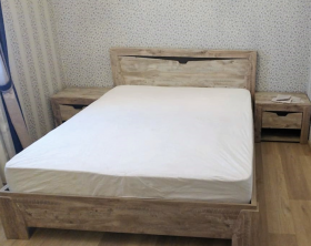 Хилтон Кровать 1400 (Дуб юкон/Гранж) в Верхоянске - verhoyansk.katalogmebeli.com | фото 3