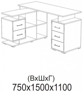Компьютерный стол угловой СКМУ-3 белый в Верхоянске - verhoyansk.katalogmebeli.com | фото 2