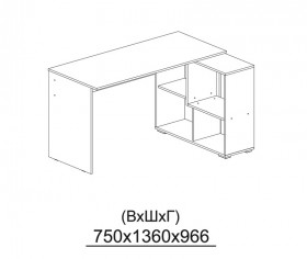 Компьютерный стол угловой СКМУ-3 дуб сонома/белый в Верхоянске - verhoyansk.katalogmebeli.com | фото 3