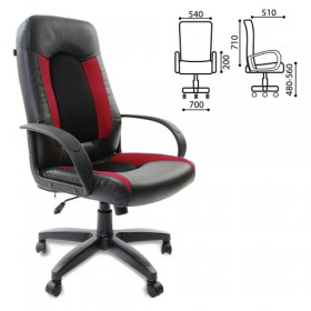 Кресло офисное BRABIX Strike EX-525 (черно-красный) в Верхоянске - verhoyansk.katalogmebeli.com | фото 1