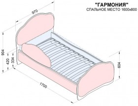 Кровать 160 Гармония 33 Сиреневый (мягкий бортик) в Верхоянске - verhoyansk.katalogmebeli.com | фото 2