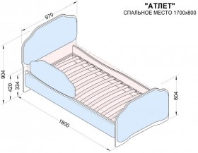 Кровать 170 Атлет 96 Серый (мягкий бортик) в Верхоянске - verhoyansk.katalogmebeli.com | фото 2