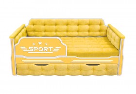 Кровать 170 серии Спорт 1 ящик 74 Жёлтый (мягкие боковые накладки) в Верхоянске - verhoyansk.katalogmebeli.com | фото