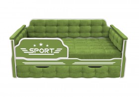 Кровать 170 серии Спорт 1 ящик 76 Зелёный (мягкие боковые накладки) в Верхоянске - verhoyansk.katalogmebeli.com | фото