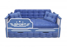 Кровать 170 серии Спорт 1 ящик 85 Синий (подушки) в Верхоянске - verhoyansk.katalogmebeli.com | фото