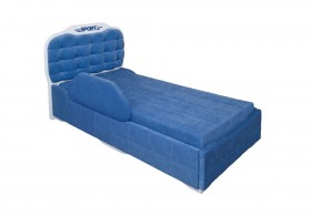 Кровать 190 Атлет Lux 29 Синий (мягкий бортик) в Верхоянске - verhoyansk.katalogmebeli.com | фото