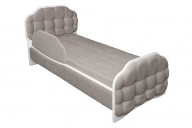 Кровать 190 Атлет Lux 96 Серый (мягкий бортик) в Верхоянске - verhoyansk.katalogmebeli.com | фото