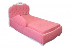 Кровать 190 Гармония Lux 36 Розовый (мягкий бортик) в Верхоянске - verhoyansk.katalogmebeli.com | фото