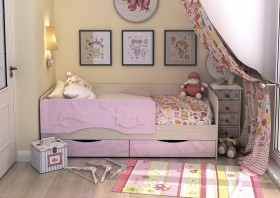 Кровать Алиса КР-812 1,6 Белфорд/Розовый металлик в Верхоянске - verhoyansk.katalogmebeli.com | фото 2