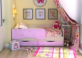 Кровать Алиса КР-812 1,6 Белфорд/Розовый металлик в Верхоянске - verhoyansk.katalogmebeli.com | фото