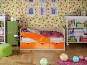 Кровать Бабочки 1,6м (Оранжевый металлик) в Верхоянске - verhoyansk.katalogmebeli.com | фото