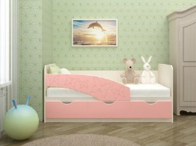 Кровать Бабочки 1,6м (Розовый металлик) в Верхоянске - verhoyansk.katalogmebeli.com | фото