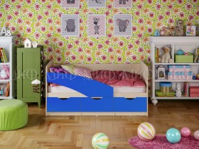 Кровать Бабочки 1,6м (Синий матовый) в Верхоянске - verhoyansk.katalogmebeli.com | фото