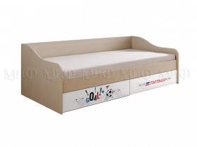 Кровать Boy Вега 0,9 м (Дуб беленый/Белый глянец/фотопечать) в Верхоянске - verhoyansk.katalogmebeli.com | фото