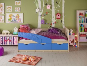 Кровать детская 1,6м Дельфин (Синий матовый) в Верхоянске - verhoyansk.katalogmebeli.com | фото