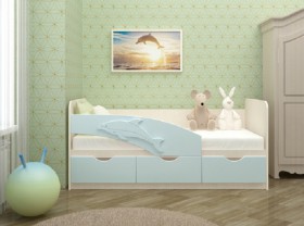 Кровать детская 1,6м Дельфин (Розовый металлик) в Верхоянске - verhoyansk.katalogmebeli.com | фото