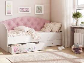 Кровать детская Эльза Белый/Розовый в Верхоянске - verhoyansk.katalogmebeli.com | фото