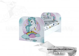 Кровать детская КР-08 Тойс (белый/белый,фотопечать Little Pony) в Верхоянске - verhoyansk.katalogmebeli.com | фото