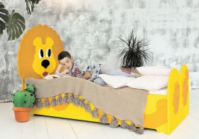 Кровать детская Лева 1.6 Желтый/Оранжевый в Верхоянске - verhoyansk.katalogmebeli.com | фото