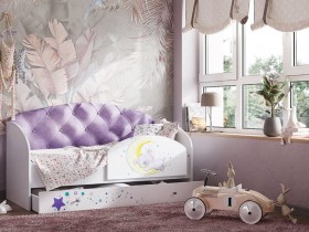 Кровать детская Звездочка Белый/Фиолетовый в Верхоянске - verhoyansk.katalogmebeli.com | фото