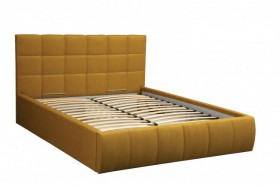 Кровать "Диана" ш. 1400 (Н=1010мм) (жаккард горчица) в Верхоянске - verhoyansk.katalogmebeli.com | фото