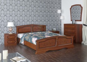 Кровать Елена из массива сосны 1200*2000 Орех в Верхоянске - verhoyansk.katalogmebeli.com | фото