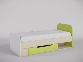 Кровать Эппл 1650х750 (Зеленый/Белый/корпус Клен) в Верхоянске - verhoyansk.katalogmebeli.com | фото