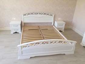 Кровать Грация-1 из массива сосны 1600*2000 Белый античный в Верхоянске - verhoyansk.katalogmebeli.com | фото 9
