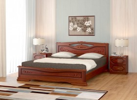 Кровать Карина-7 из массива сосны 1400*2000 Орех в Верхоянске - verhoyansk.katalogmebeli.com | фото
