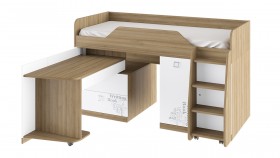Кровать комбинированная «Оксфорд» (Ривьера/Белый с рисунком) в Верхоянске - verhoyansk.katalogmebeli.com | фото 3