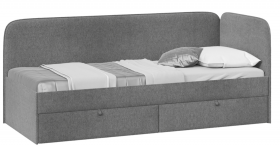 Кровать «Молли» с мягкой обивкой (900) тип 1 (Микровелюр Scandi Graphite 22) в Верхоянске - verhoyansk.katalogmebeli.com | фото