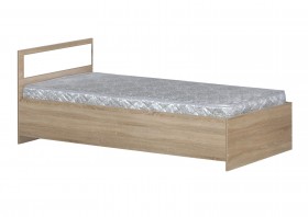 Кровать одинарная 900-2 без матраса (прямые спинки) Дуб Сонома в Верхоянске - verhoyansk.katalogmebeli.com | фото 1