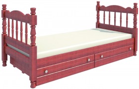 Кровать одинарная Аленка из массива сосны 800*1890 Орех в Верхоянске - verhoyansk.katalogmebeli.com | фото 2