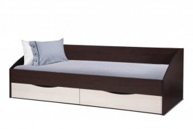Кровать одинарная "Фея - 3" (симметричная) New (венге / вудлайн кремовый / ДВПО: белый) в Верхоянске - verhoyansk.katalogmebeli.com | фото