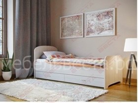 Кровать односпальная ЛДСП 800 с ящиками Дуб выбеленный в Верхоянске - verhoyansk.katalogmebeli.com | фото