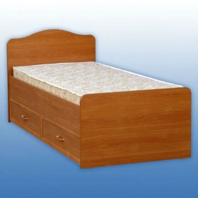 Кровать одинарная 800-2 без матраса (прямые спинки) Дуб Сонома в Верхоянске - verhoyansk.katalogmebeli.com | фото 2