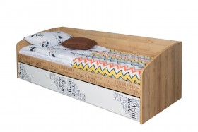 Кровать с 2 ящиками «Оксфорд» (Ривьера/Белый с рисунком) в Верхоянске - verhoyansk.katalogmebeli.com | фото 3