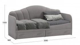 Кровать с мягкой спинкой и ящиками «Сабрина» 900 Светло-серый в Верхоянске - verhoyansk.katalogmebeli.com | фото 3