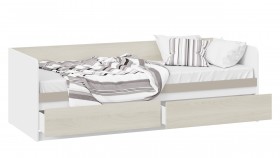 Кровать «Сканди» с 2 ящиками Дуб Гарден/Белый/Глиняный серый в Верхоянске - verhoyansk.katalogmebeli.com | фото 2