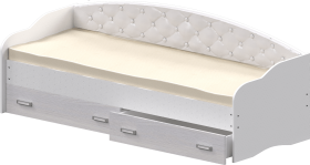 Кровать Софа-7 с мягкой спинкой (800х2000) Белый в Верхоянске - verhoyansk.katalogmebeli.com | фото